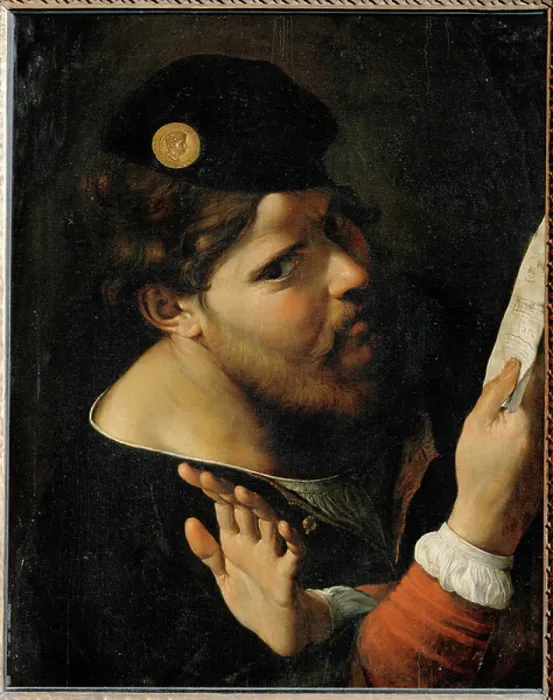 Framed Print : A man singing