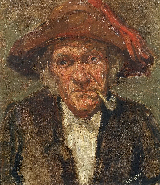 Man smoking a pipe, c. 1859 (oil on canvas)