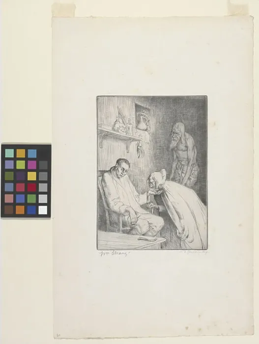 Framed Print : Man And Witch (etching) Framed Print : Man And Witch (etching)