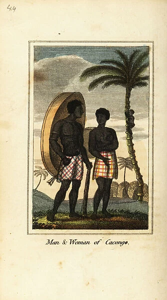 Man and woman of Cacongo, on the coast of Loango, 1818