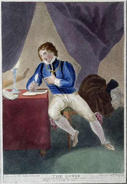 Man writing a love letter
