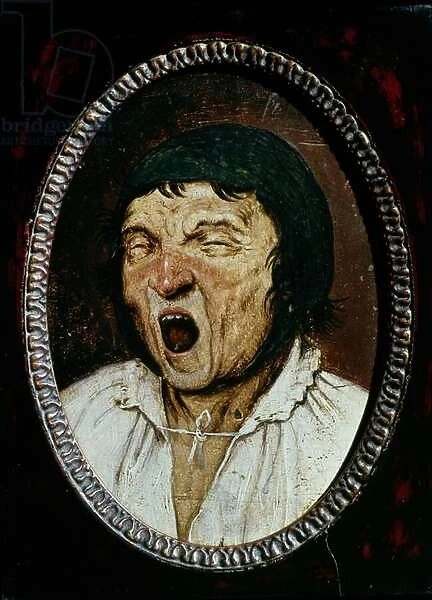 Man Yawning (oil on panel)