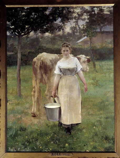 Manda Lametrie, the farmer. Painting by Alfred Philippe Roll (1846-1919) 1887 Sun