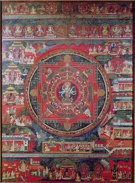Mandala of Amoghapasa (oil on canvas)