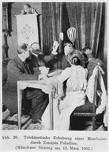 A mandolin levitating during a seance with Eusapia Palladino (1854-1918) 13th March 1903