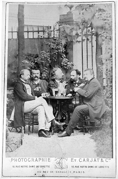 Manet (second from right) with his political friends (b  /  w photo)