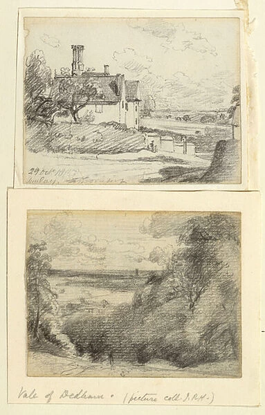 A Manor House, 1815, and Dedham from near Gun Hill, Langham, c. 1815 (pencil on paper)