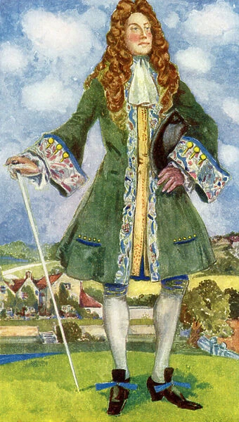 Mans costume in reign of William and Mary (1689-1702)