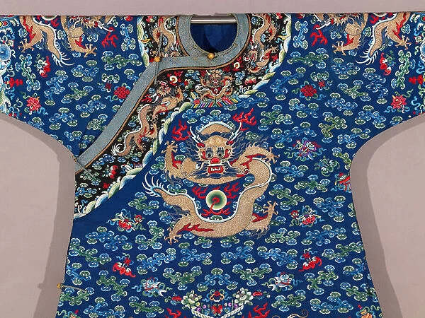 Mans formal robe with clouds and dragons, 19th century