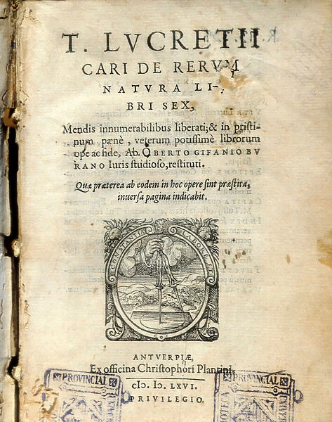 Manuscript page of volume 6 of 'De natura rerum '