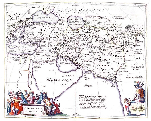 Map of Alexander the Great, 1645 (engraving)