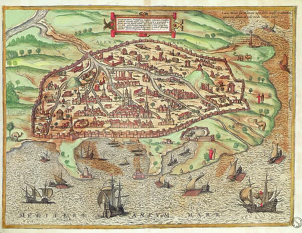 Map of Alexandria from Civitates Orbis Terrarum Coloniae Agrippinae, 1572