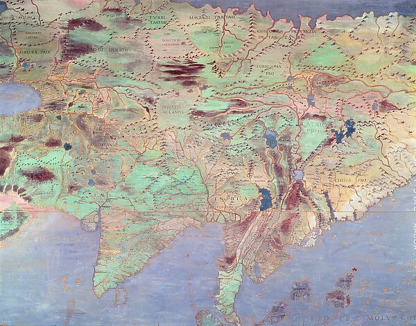 Map of Asia, from the Sala Del Mappamondo (Hall of the World Maps) (fresco)