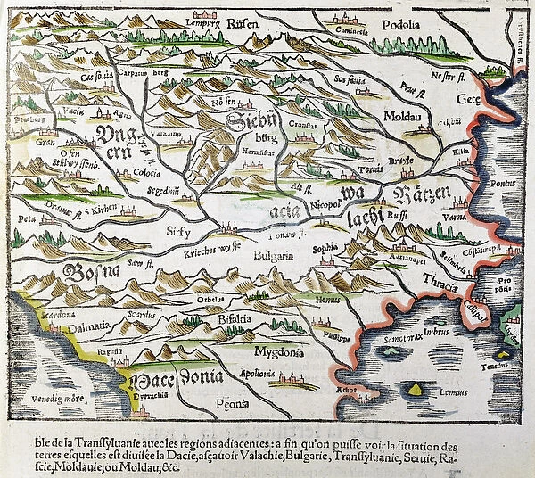 Map of Central Europe, from Cosmographia Universalis