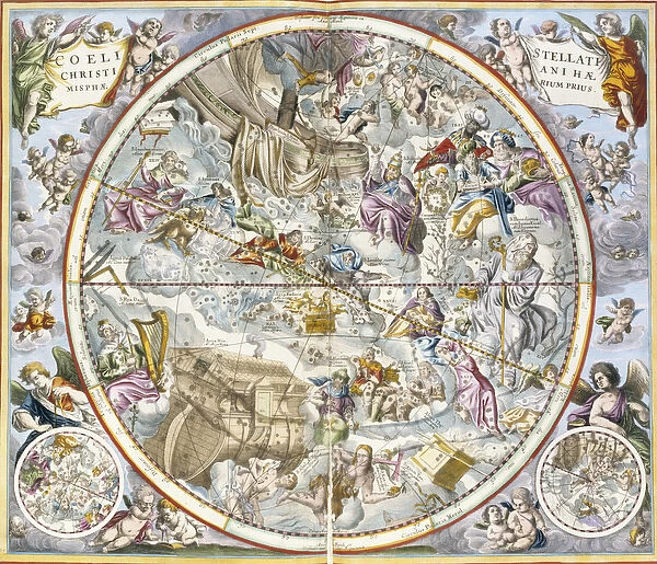 Map of the Christian Constellations as Depicted by Julius Schiller