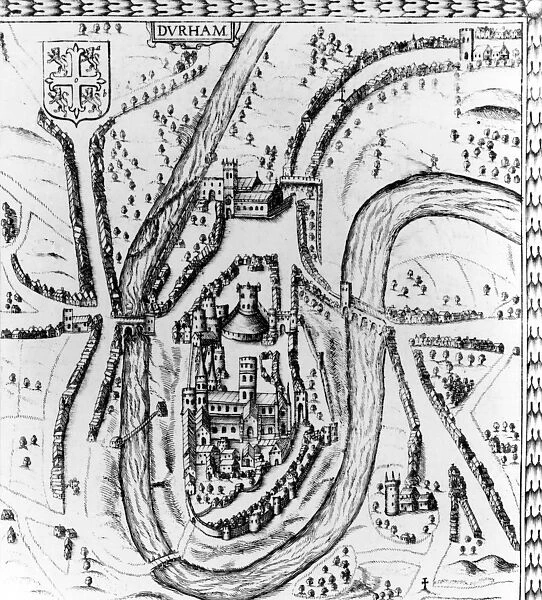 Map of the City of Durham, c. 1662 (engraving)
