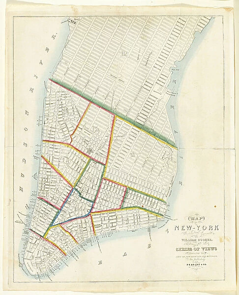 Map of the City of New York [as far north as East 53rd Street], 1885 (black ink