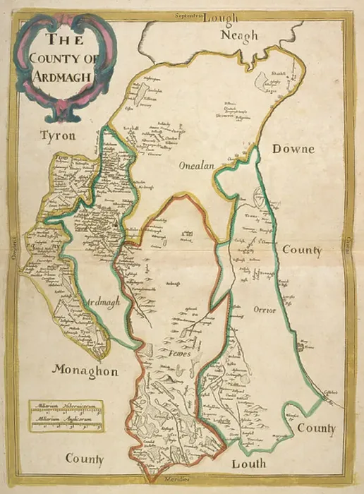 Framed Print : A map of County Armagh Framed Print : A map of County Armagh
