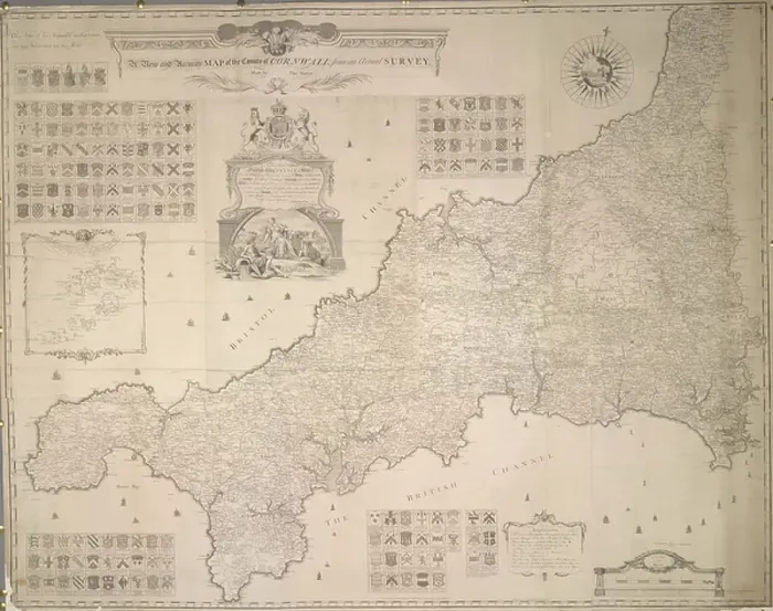 Framed Print : A map of the County of Cornwall Framed Print : A map of the County of Cornwall