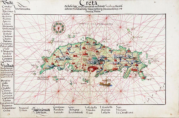 Map of Creta 1554, 1554 (vellum)