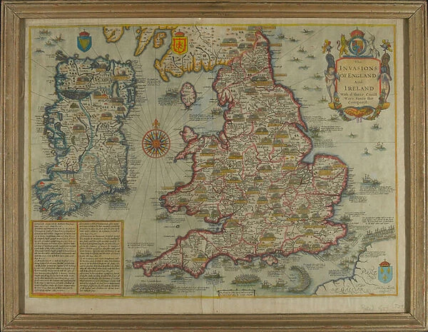 Map depicting The Invasions of England and Ireland With al [sic] their Civill [sic]