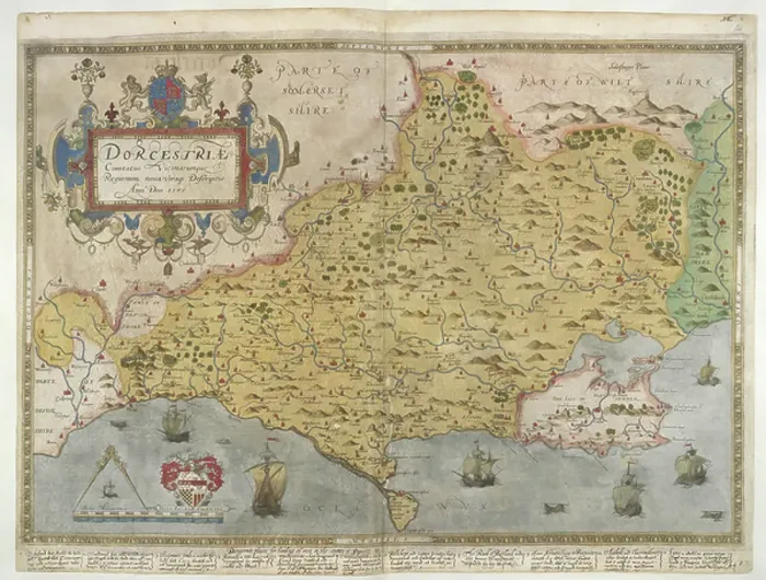 Framed Print : Map of Dorset