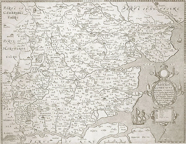 Map of Essex, 1602  /  03 (engraving)