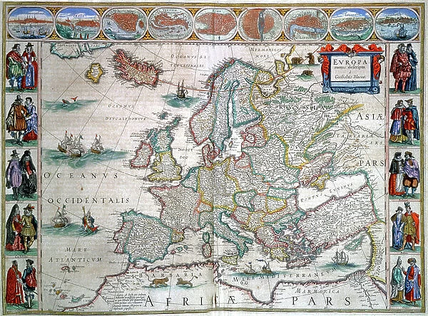 Map of Europe, 1645 (engraving)