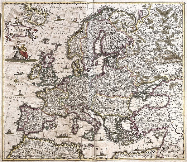 Map of Europe (etching, 1671)