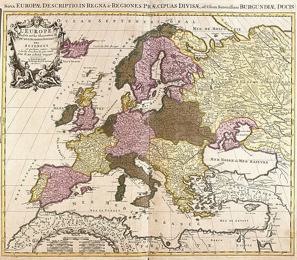 Map of Europe (etching, 1730)