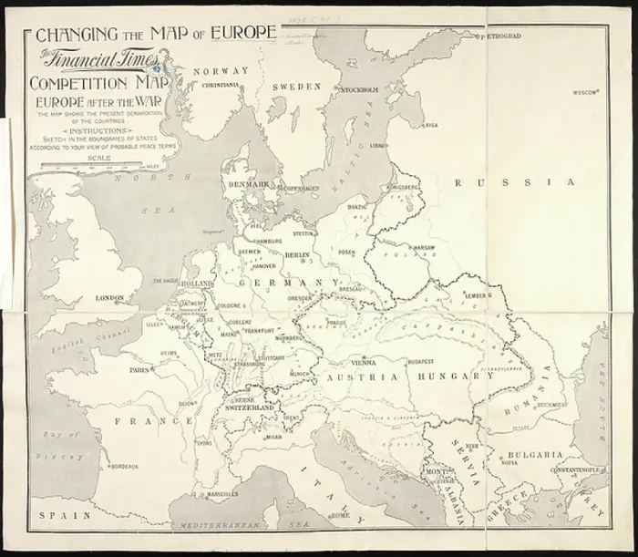 Framed Print : A map of the First World War Framed Print : A map of the First World War