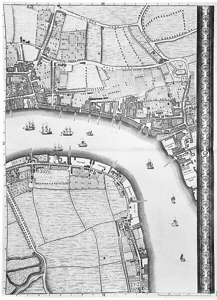 A Map of Limehouse and Rotherhithe, London, 1746 (engraving)