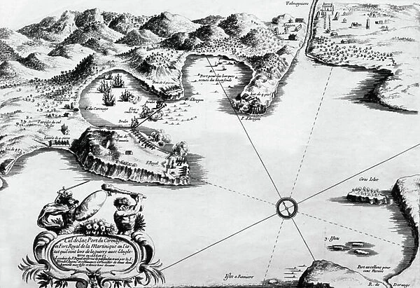 Map of Martinique, 1666 - 1667, engraving