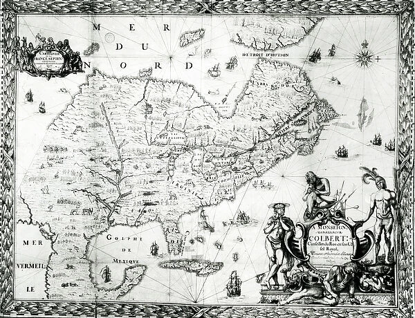 Map of New France dedicated to Colbert by Duchesneau, Intendant, 1681 (engraving)