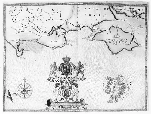 Map No. 7 showing the route of the Armada fleet, engraved by Augustine Ryther, 1588