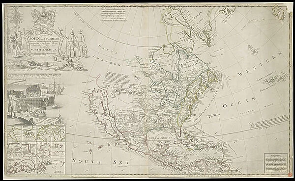 Map of North America, c. 1720 (engraving)