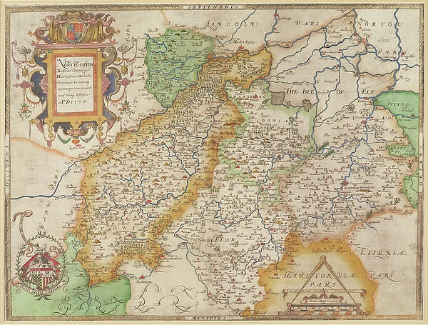 Map of Northampton and adjacent counties, from Atlas of England and Wales