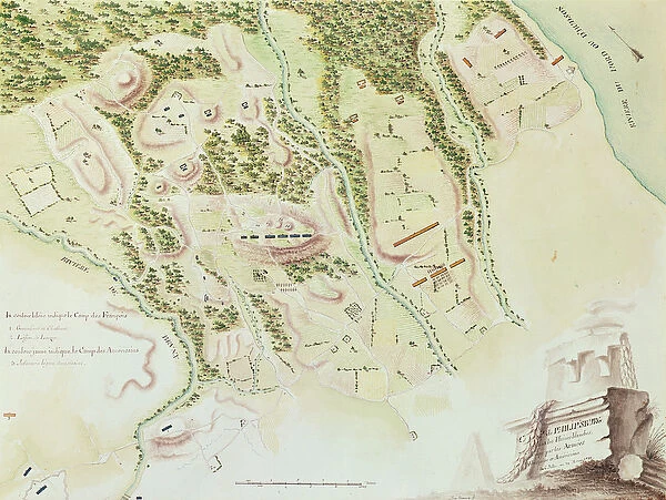 Map of Phillipsburg, from Guerre de l Amerique, 1782 (colour engraving)