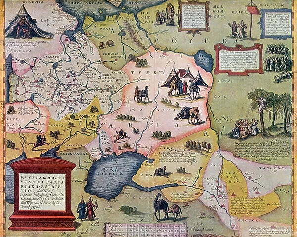 Map of the Russian empire in the sixteenth century, copy of an original of 1571