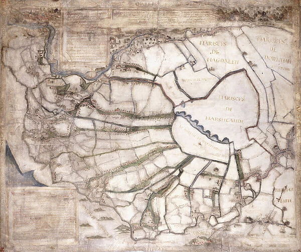 Map of the Seven Marshland Townships, after 1581 (manuscript on vellum, ink)