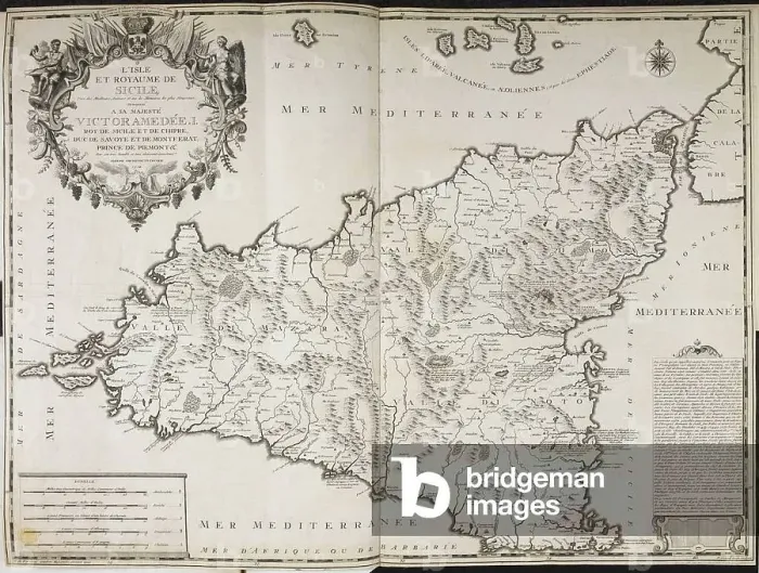 Framed Print : A map of Sicily
