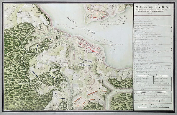 Map of the Siege of York in 1781, from Guerre de l Amerique, 1782
