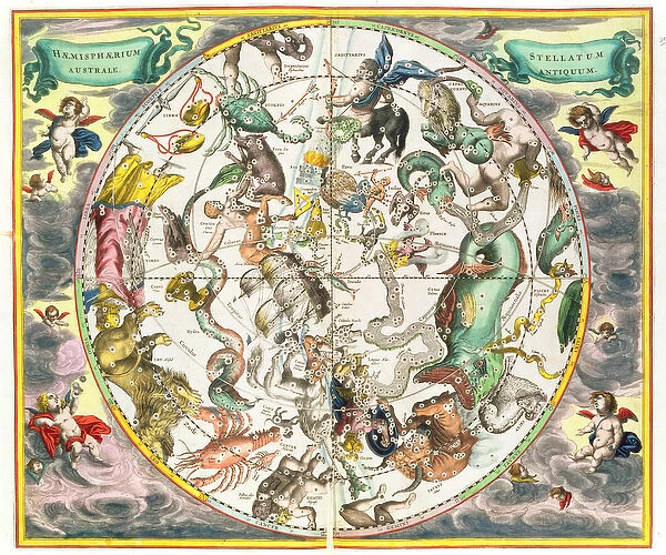 Map of the Southern Hemisphere, from The Celestial Atlas