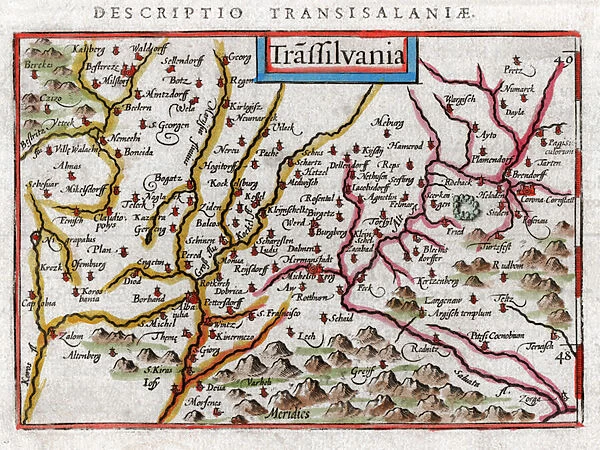 Map of Transylvania 1616