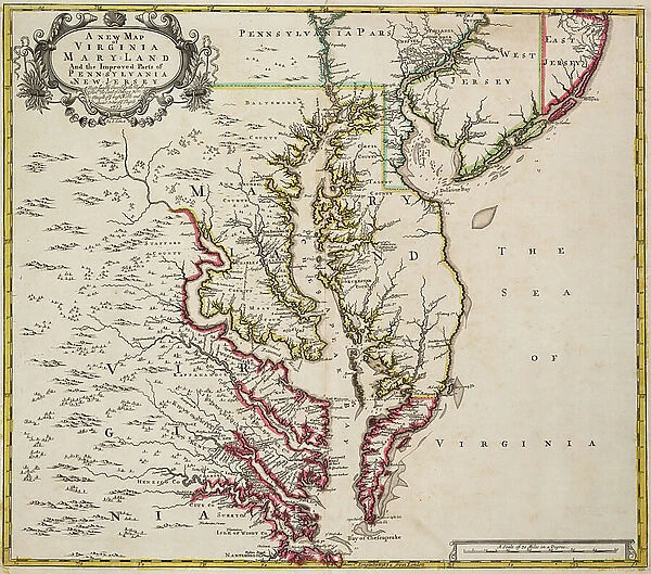 Map of Virginia, 1719 (engraving)