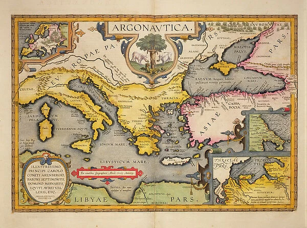 Map of the Voyage of the Argonauts, from the Theatrum Orbis Terrarum, 1603