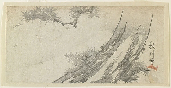 (Maple Tree and Mt. Fuji), 1860s-70s (woodblock print)