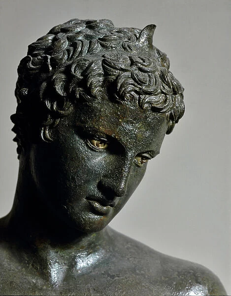 The Marathon Youth (ephebe), (Hermes as an Athlete). Detail of the head