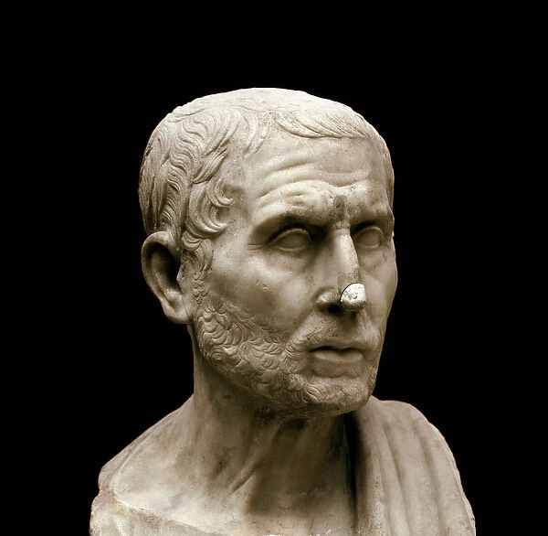 Marble bust of the Greek philosopher and historian Poseidonios (Posidonius