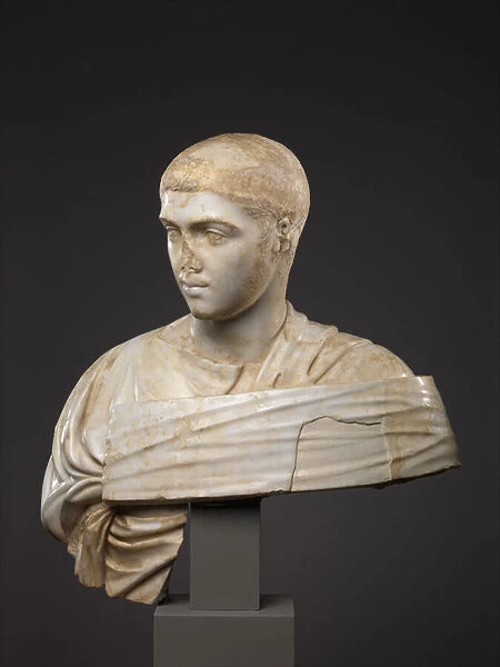 Marble Portrait bust of Severus Alexander, 230-235 A. D (marble)